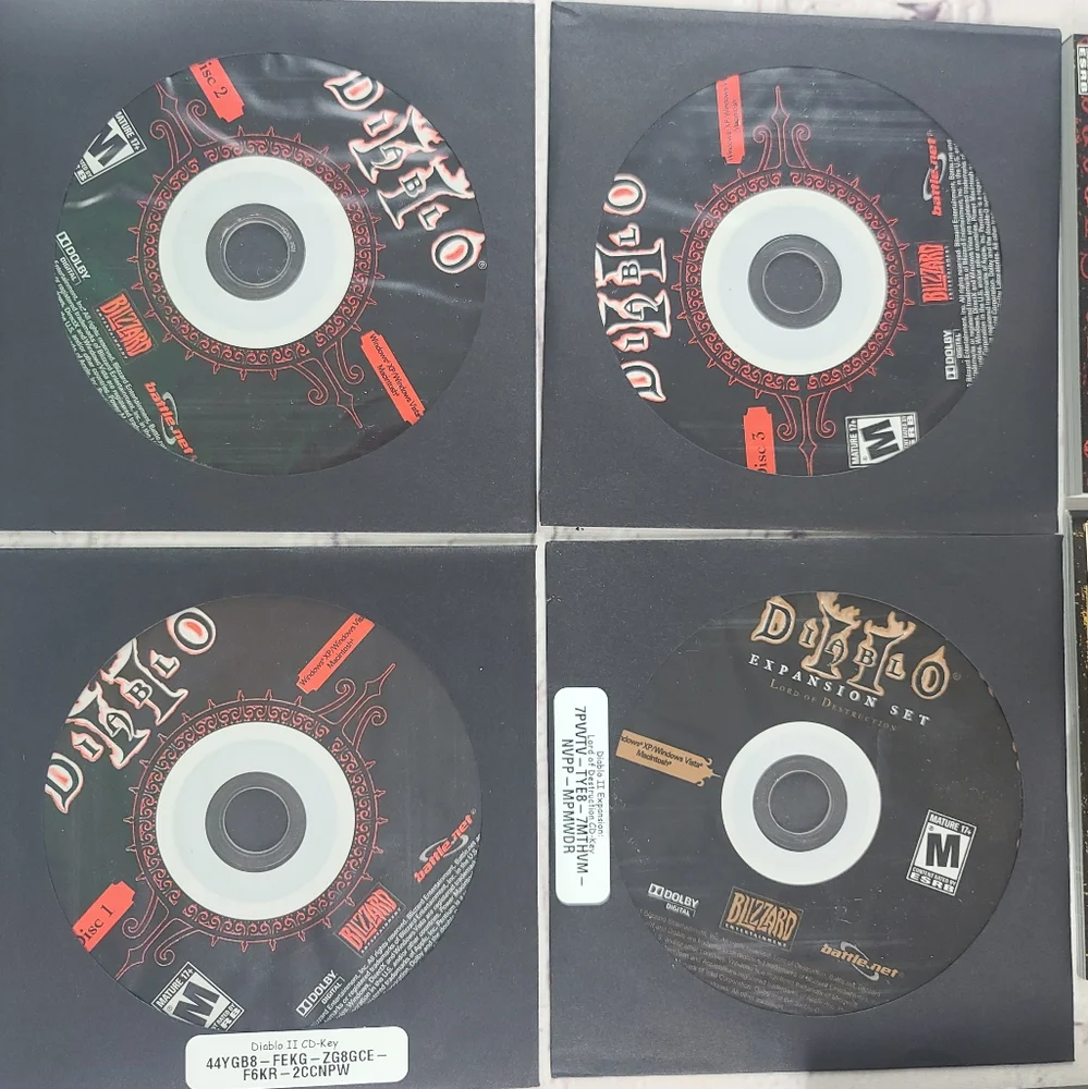 Diablo II Battle Chest (PC 2001) Wide Box 4 Disks Version Manual Expansion Set